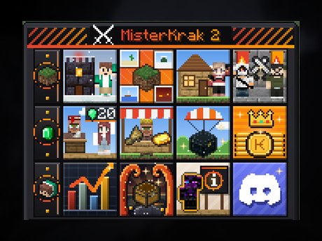 The main menu on Java: a chest with picture buttons